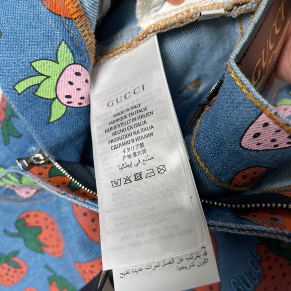 Gucci Strawberry Denim Jean Women's size 42 Skirt - Picture 6 of 16